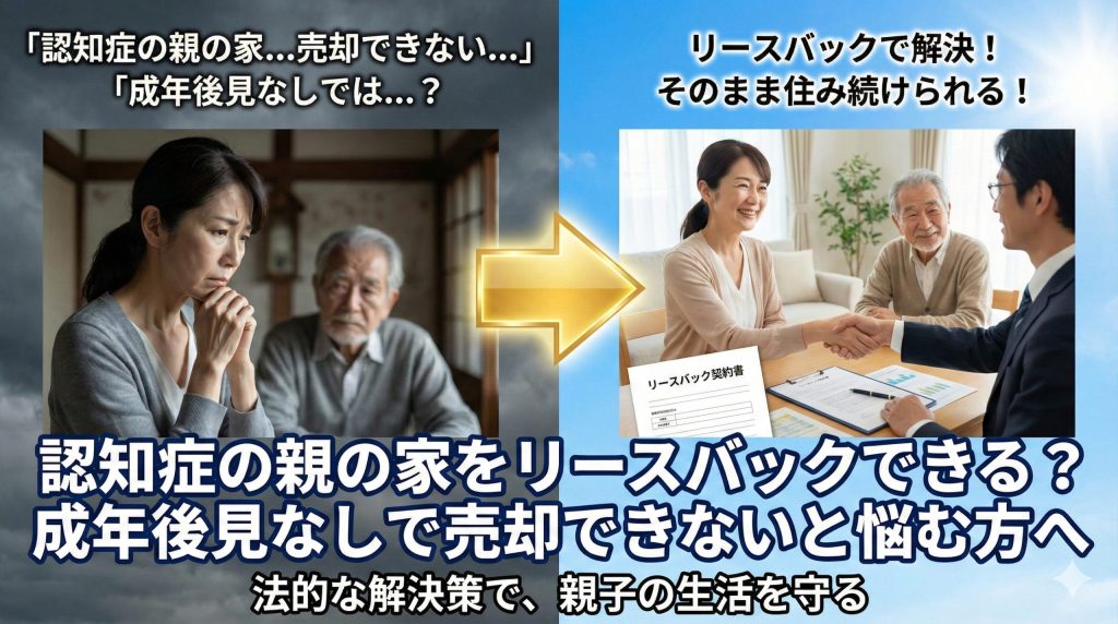認知症の親の家をリースバックできる？成年後見なしで売却できないと悩む方へ