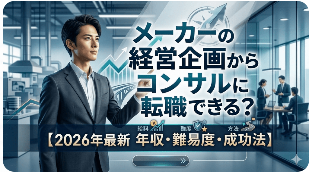 メーカーの経営企画からコンサルに転職できる？【2026年最新 年収・難易度・成功法】