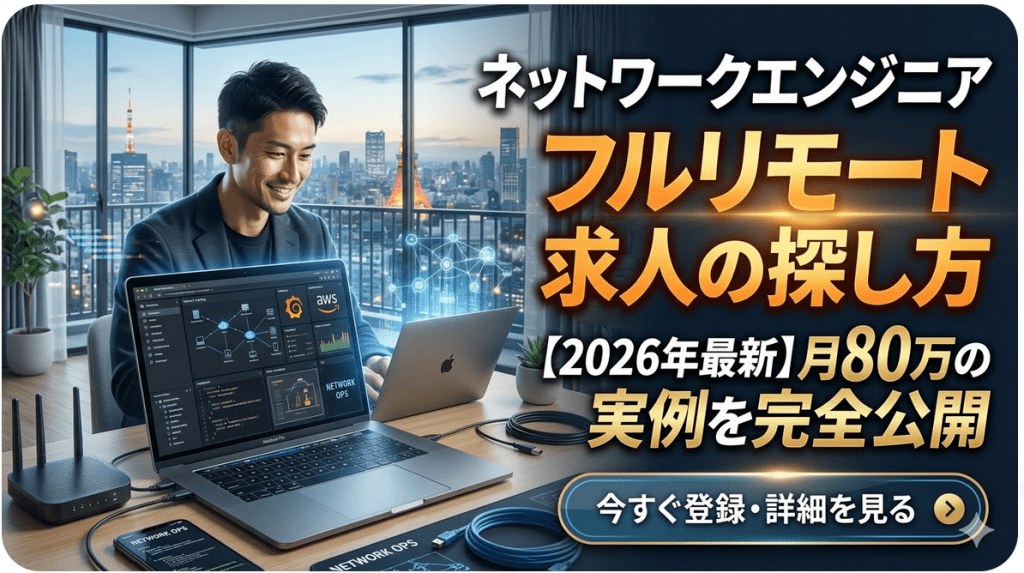 「ネットワークエンジニアのフルリモート求人の探し方｜月80万の実例【2026年最新】」