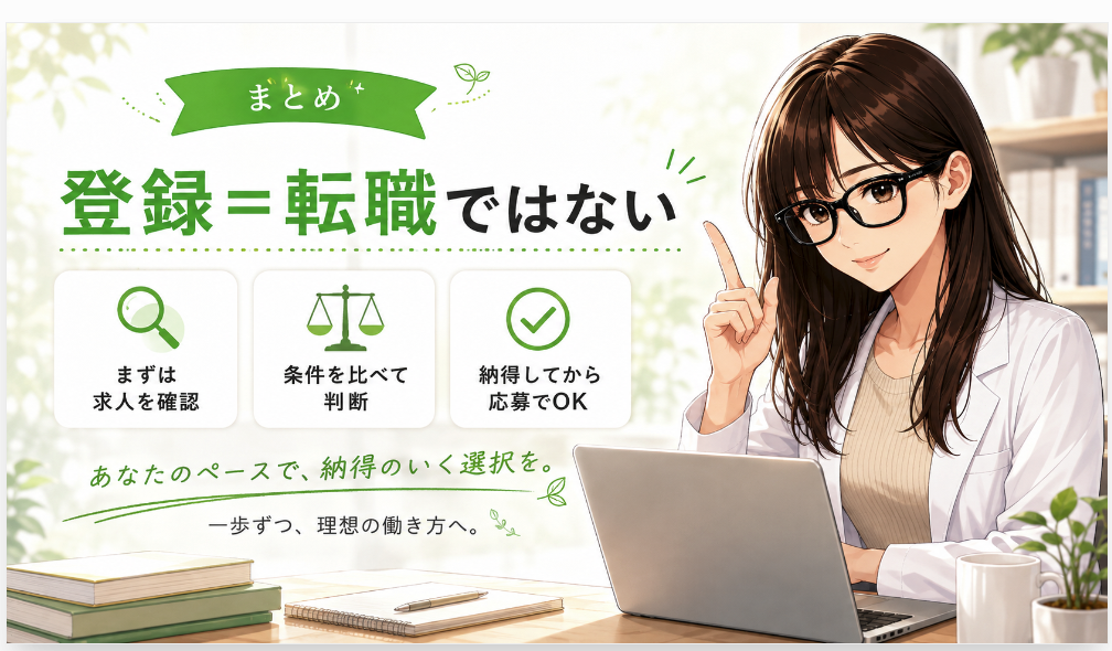 まとめ｜登録＝転職ではない。まず外の求人を確認する