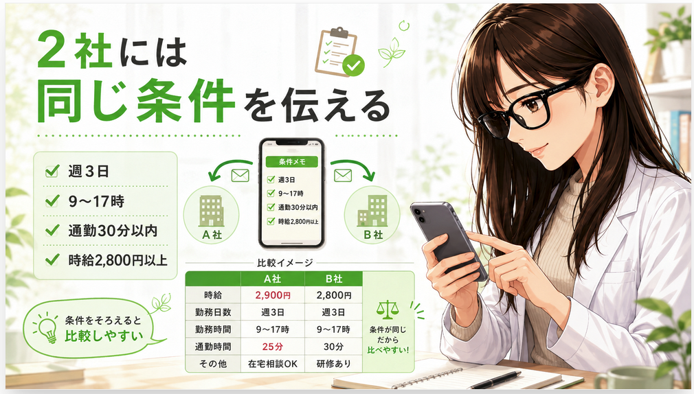 2社登録するときは必ず同じ条件を伝える