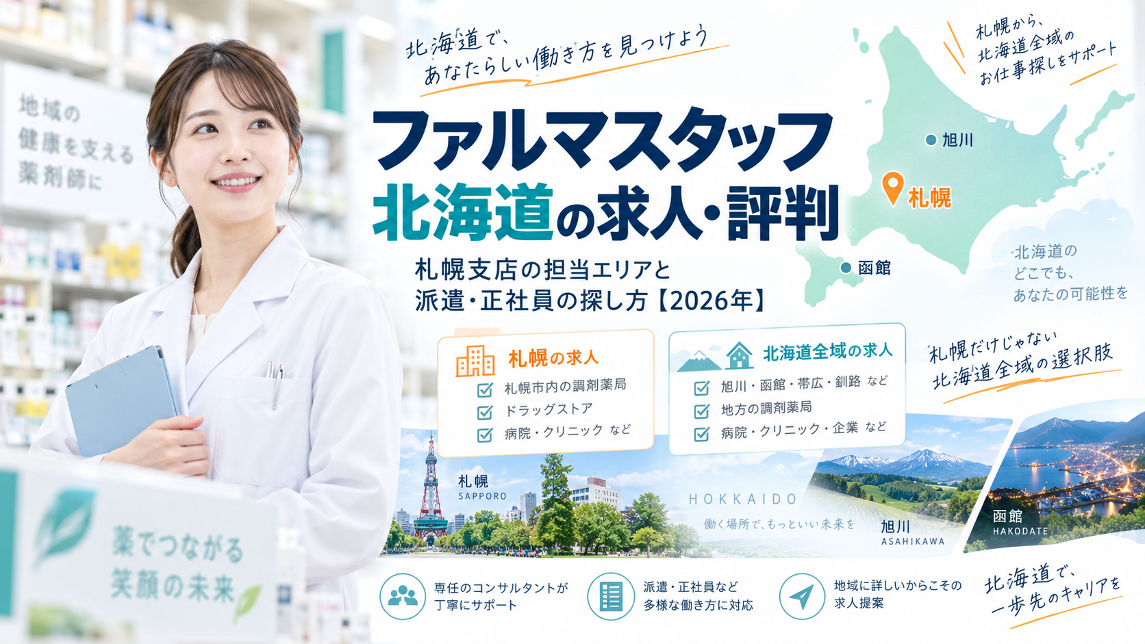 ファルマスタッフ北海道の求人・評判は？札幌支店の担当エリアと派遣・正社員の探し方【2026年】