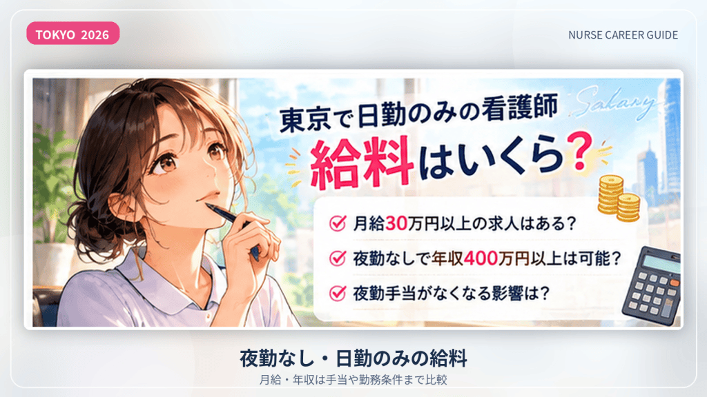 東京都で夜勤なし・日勤のみの給料はいくら？