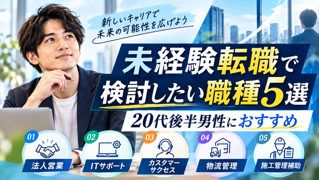 転職 20代後半 男性 未経験で検討したい職種5選